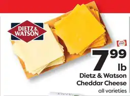 Weis Markets Dietz & Watson Cheddar Cheese offer