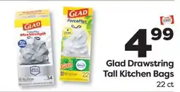 Weis Markets Glad Drawstring Tall Kitchen Bags offer