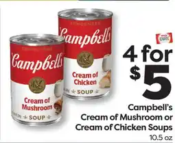 Weis Markets Campbell's Cream of Mushroom or Cream of Chicken Soups offer