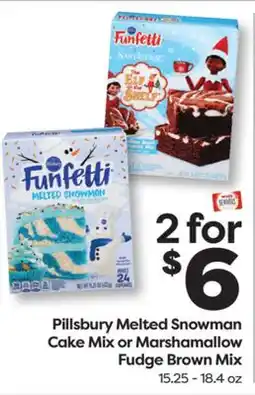 Weis Markets Pillsbury Melted Snowman Cake Mix or Marshamallow Fudge Brown Mix offer