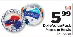 Weis Markets Dixie Value Pack Plates or Bowls offer