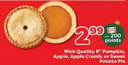 Weis Markets Weis Quality 8 Pumpkin, Apple, Apple Crumb, or Sweet Potato Pie offer