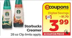 Weis Markets Starbucks Creamer offer