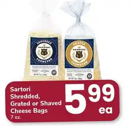 ACME Sartori Shredded, Grated or Shaved Cheese Bags offer
