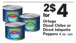 ACME Ortega Diced Chiles or Diced Jalapeño Peppers offer