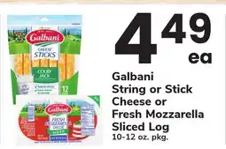 ACME Galbani String or Stick Cheese or Fresh Mozzarella Sliced Log offer