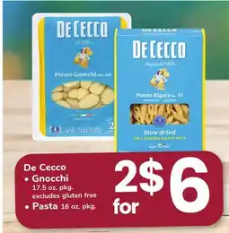 ACME De Cecco • Gnocchi 17.5 oz. pkg. excludes gluten free • Pasta 16 oz. pkg offer