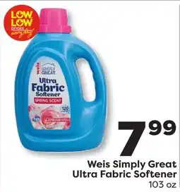 Weis Markets Weis Simply Great Ultra Fabric Softener offer