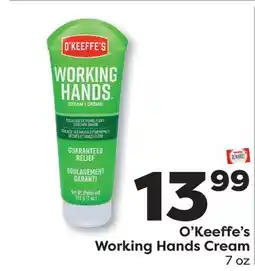 Weis Markets O'Keefe's Working Hands Cream offer