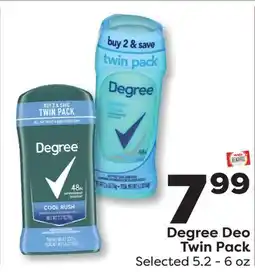 Weis Markets Degree Deo Twin Pack offer