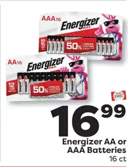 Weis Markets Energizer AA or AAA Batteries offer