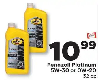 Weis Markets Pennzoil Platinum 5W-30 or 0W-20 offer