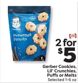 Weis Markets Gerber Cookies, Lil' Crunchies, Pufs or Melts offer