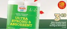 Weis Markets Weis Simply Great Paper Towels Ultra Strong & Absorbent offer