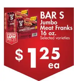 Smart & Final BAR S Jumbo Meat Franks offer