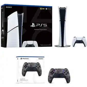 Walmart PlayStation 5 Digital Slim Console + PlayStation 5 DualSense Wireless Controller Gray Camouflage offer
