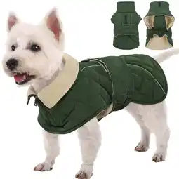 Walmart Kuoser Dog Coat Warm Dog Winter Jacket for Small Medium Large Dogs, Green, M offer