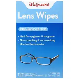 Walgreens Premoistened Lens Wipes offer