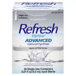 Walgreens Optive Advanced Lubricant Eye Drops Single Use Containers offer