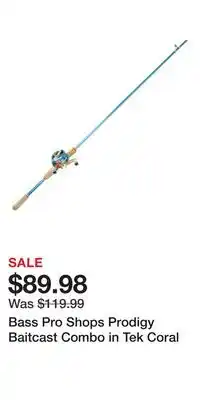 Cabela's Bass Pro Shops Prodigy Baitcast Combo in Tek Coral offer