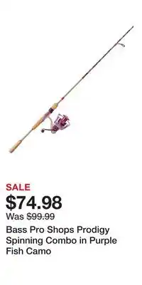 Cabela's Bass Pro Shops Prodigy Spinning Combo in Purple Fish Camo offer