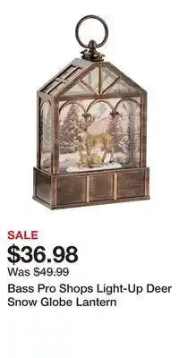 Cabela's Bass Pro Shops Light-Up Deer Snow Globe Lantern offer