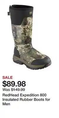 Cabela's RedHead Expedition 800 Insulated Rubber Boots for Men offer