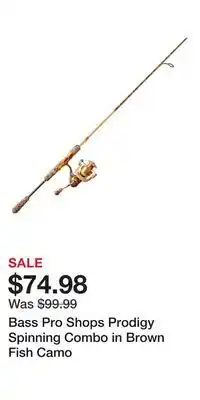 Cabela's Bass Pro Shops Prodigy Spinning Combo in Brown Fish Camo offer