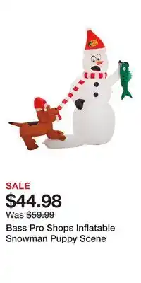 Cabela's Bass Pro Shops Inflatable Snowman Puppy Scene offer