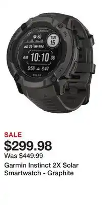 Cabela's Garmin Instinct 2X Solar Smartwatch - Graphite offer