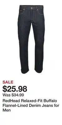 Cabela's RedHead Relaxed-Fit Buffalo Flannel-Lined Denim Jeans for Men offer