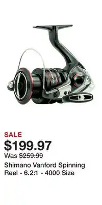 Cabela's Shimano Vanford Spinning Reel - 6.2:1 - 4000 Size offer