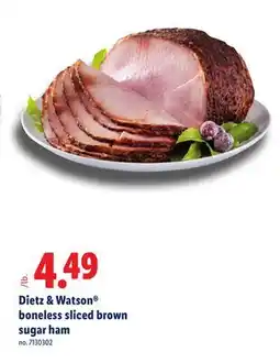 Lidl Dietz & Watson boneless sliced brown sugar ham offer