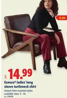Lidl Esmara ladies' long sleeve turtleneck shirt offer