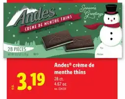 Lidl Andes crème de menthe thins offer