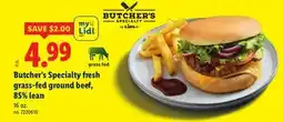 Lidl Butcher's Specialty fresh grass-fed ground beef, 85% lean offer