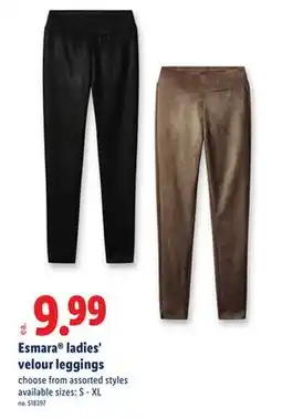 Lidl Esmara ladies' velour leggings offer