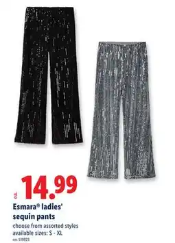 Lidl Esmara ladies' sequin pants offer