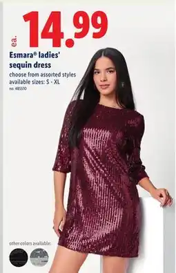 Lidl Esmara ladies' sequin dress offer