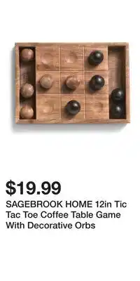 TJ Maxx SAGEBROOK HOME 12in Tic Tac Toe Coffee Table Game With Decorative Orbs offer