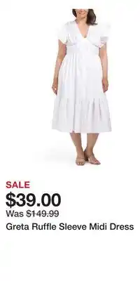 TJ Maxx Greta Ruffle Sleeve Midi Dress offer
