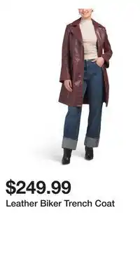 TJ Maxx Leather Biker Trench Coat offer