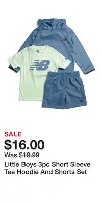 TJ Maxx Little Boys 3pc Short Sleeve Tee Hoodie And Shorts Set offer