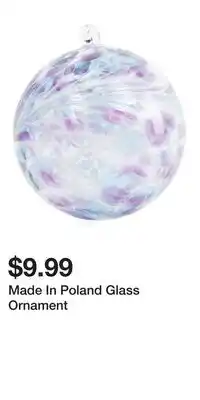 TJ Maxx Made In Poland Glass Ornament offer