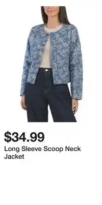TJ Maxx Long Sleeve Scoop Neck Jacket offer