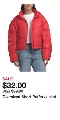 TJ Maxx Oversized Short Puffer Jacket offer