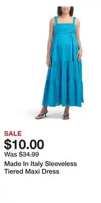 TJ Maxx Made In Italy Sleeveless Tiered Maxi Dress offer