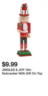 TJ Maxx JINGLES & JOY 14in Nutcracker With Gift On Top offer