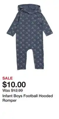 TJ Maxx Infant Boys Football Hooded Romper offer