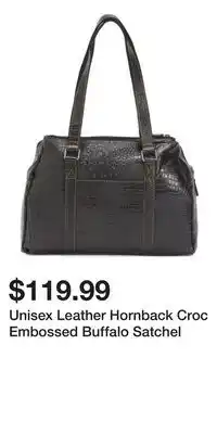 TJ Maxx Unisex Leather Hornback Croc Embossed Buffalo Satchel offer